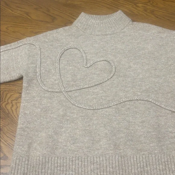 RW & CO Taupe Embroidered Heart Sweater - Picture 10 of 10